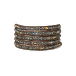 Chan Luu-Denali Wrap Bracelet-Bracelets-18k Gold Vermeil, Labradorite-Blue Ruby Jewellery-Vancouver Canada