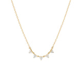 Adina Reyter-Diamond Cluster Chain Necklace-Necklaces-14k Yellow Gold, Diamond-Blue Ruby Jewellery-Vancouver Canada