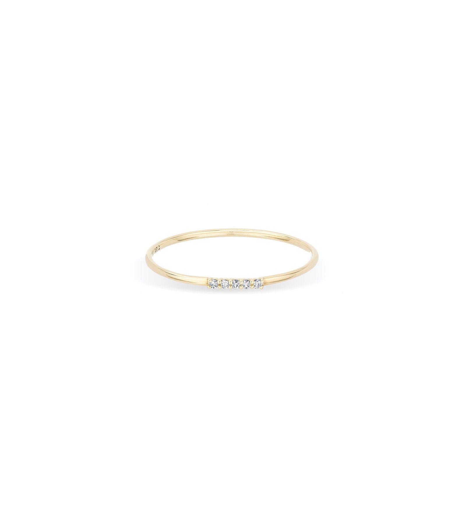 Adina Reyter-Diamond Dash Stacking Ring-Rings-14k Yellow Gold, Diamond-6-Blue Ruby Jewellery-Vancouver Canada