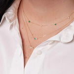 Adina Reyter-Diamond Emerald Amigos Necklace-Necklaces-14k Yellow Gold, Diamond-Blue Ruby Jewellery-Vancouver Canada