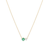 Adina Reyter-Diamond Emerald Amigos Necklace-Necklaces-14k Yellow Gold, Diamond-Blue Ruby Jewellery-Vancouver Canada