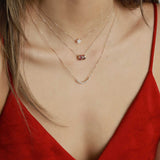 Adina Reyter-Diamond Flower Necklace-Necklaces-14k Yellow Gold, Diamond-Blue Ruby Jewellery-Vancouver Canada