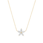 Adina Reyter-Diamond Flower Necklace-Necklaces-14k Yellow Gold, Diamond-Blue Ruby Jewellery-Vancouver Canada