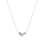 Adina Reyter-Diamond + Gemstone Bubbles Necklace-Necklaces-14k Yellow Gold, Diamond-Blue Ruby Jewellery-Vancouver Canada