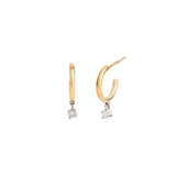 Adina Reyter-Diamond Prong Drop Huggies-Earrings-14k Yellow Gold, Sterling Silver-Blue Ruby Jewellery-Vancouver Canada