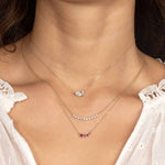 Adina Reyter-Diamond Rounds Chain Necklace-Necklaces-14k Yellow Gold, Diamond-Blue Ruby Jewellery-Vancouver Canada