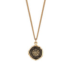 Pyrrha-Direction 14k Gold Signature Talisman-Necklaces-14k Yellow Gold-Blue Ruby Jewellery-Vancouver Canada