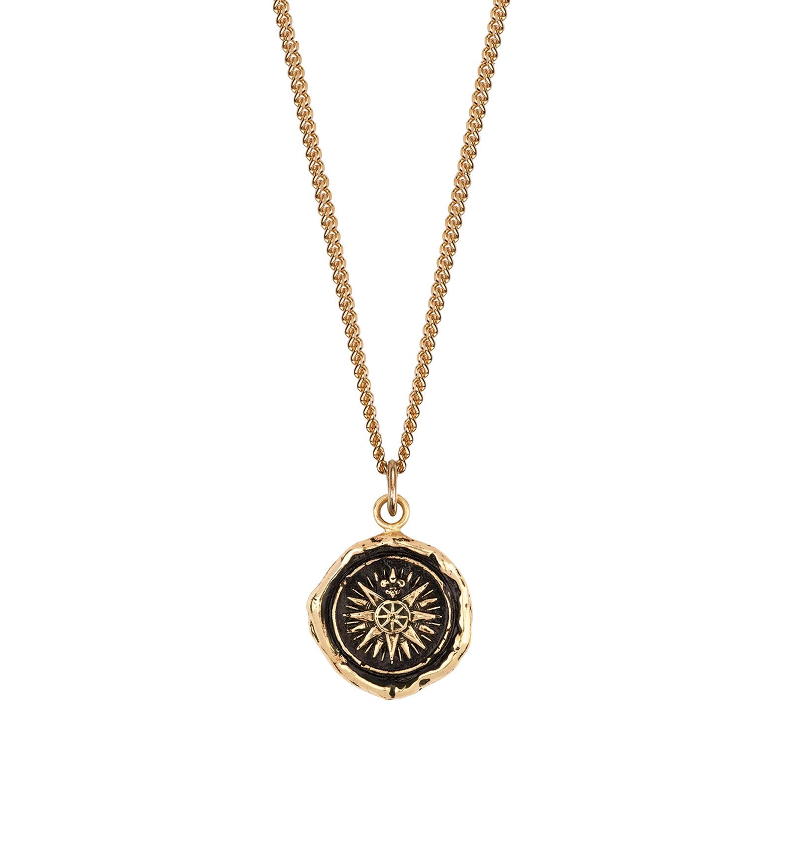 Pyrrha-Direction 14k Gold Signature Talisman-Necklaces-14k Yellow Gold-Blue Ruby Jewellery-Vancouver Canada