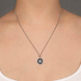 Pyrrha-Direction Talisman-Necklaces-Oxidized Sterling Silver-Blue Ruby Jewellery-Vancouver Canada