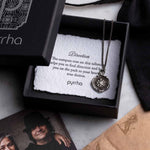 Pyrrha-Direction Talisman-Necklaces-Oxidized Sterling Silver-Blue Ruby Jewellery-Vancouver Canada