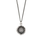 Pyrrha-Direction Talisman-Necklaces-Oxidized Sterling Silver-Blue Ruby Jewellery-Vancouver Canada