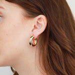 Martha Calvo-Donut Hoops-Earrings-14k Gold Plated-Blue Ruby Jewellery-Vancouver Canada