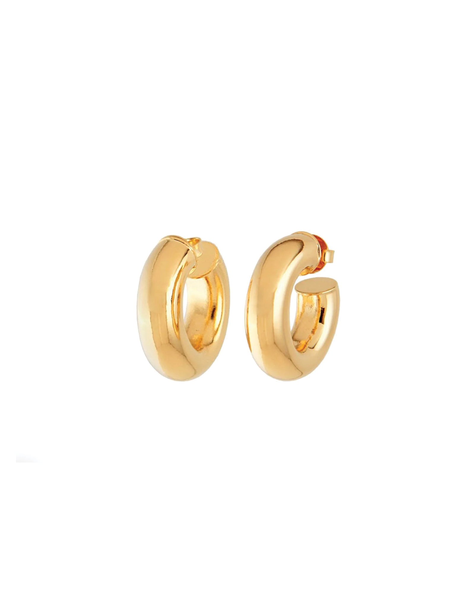 Martha Calvo-Donut Hoops-Earrings-14k Gold Plated-Blue Ruby Jewellery-Vancouver Canada