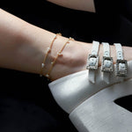 Poppy Rose-Double Station Pearl Anklet-Anklets-14k Gold Filled, Freshwater Pearls-Blue Ruby Jewellery-Vancouver Canada