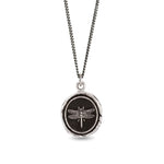 Pyrrha-Dragonfly Talisman-Necklaces-Oxidized Sterling Silver-Blue Ruby Jewellery-Vancouver Canada