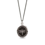 Pyrrha-Dragonfly Talisman-Necklaces-Oxidized Sterling Silver-Blue Ruby Jewellery-Vancouver Canada