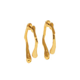 Alexis Bittar-Drippy Gold Front Back Studs-Earrings-14k Gold Plated-Blue Ruby Jewellery-Vancouver Canada