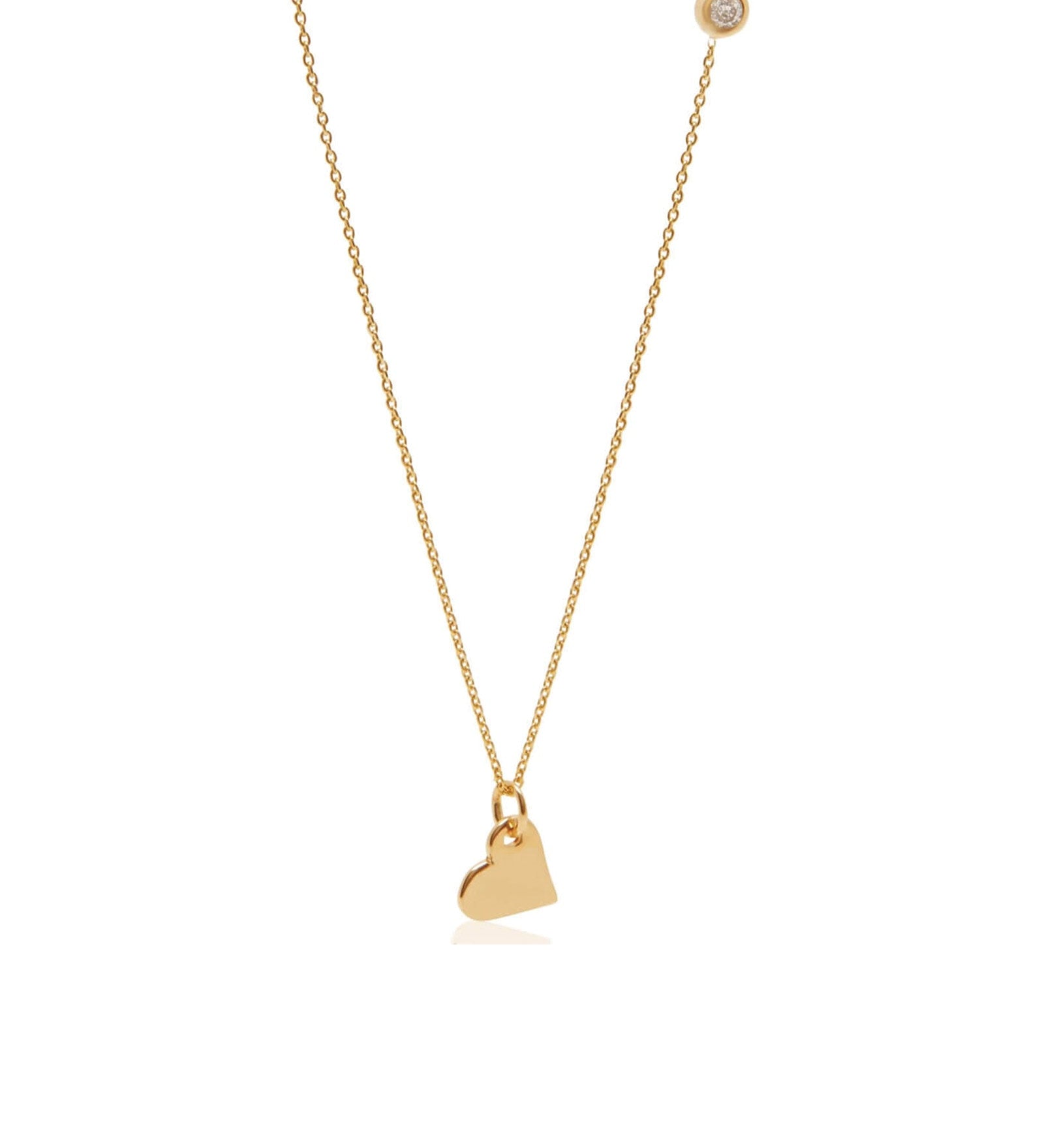 Quiet Icon-Drop Heart Necklace-Necklaces-14k Gold Vermeil, Cubic Zirconia-Blue Ruby Jewellery-Vancouver Canada