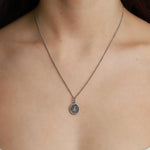 Pyrrha-Earthy Talisman-Necklaces-Oxidized Sterling Silver-Blue Ruby Jewellery-Vancouver Canada