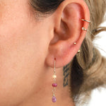 Poppy Rose-Elle Hooks-Earrings-14k Gold-fill, Pink Sapphire, Ruby and Opal-Blue Ruby Jewellery-Vancouver Canada