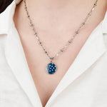 La Vie Parisienne-Enamel Moon Necklace-Necklaces-Sterling Silver Plated, Navy Enamel-Blue Ruby Jewellery-Vancouver Canada