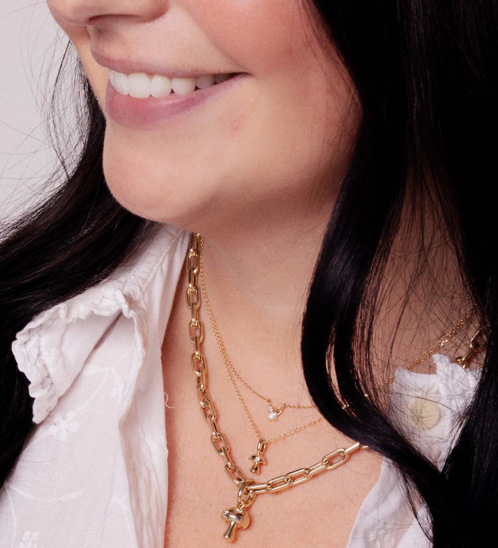 Adina Reyter-Enchanted Diamond Bunny Necklace-Necklaces-14k Yellow Gold, Diamond-Blue Ruby Jewellery-Vancouver Canada