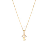 Adina Reyter-Enchanted Diamond Mushroom Necklace-Necklaces-14k Yellow Gold, Diamond-Blue Ruby Jewellery-Vancouver Canada