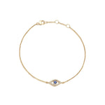 Quiet Icon-Evil Eye Open CZ Bracelet-Bracelets-14k Gold Vermeil, Cubic Zirconia-Blue Ruby Jewellery-Vancouver Canada