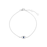 Quiet Icon-Evil Eye Open CZ Bracelet-Bracelets-Sterling Silver, Cubic Zirconia-Blue Ruby Jewellery-Vancouver Canada