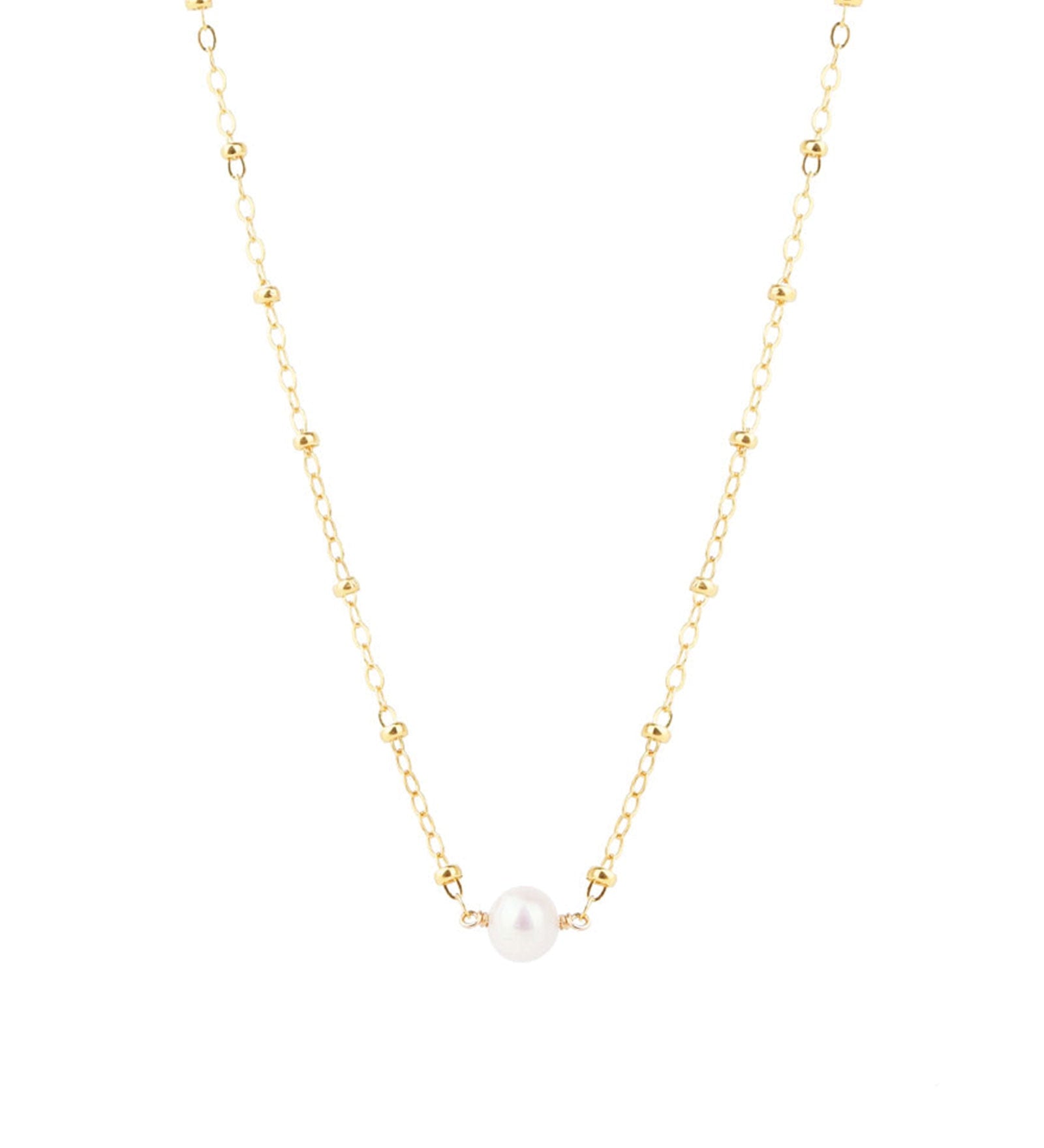 Poppy Rose-E/W Pearl Satellite Necklace-Necklaces-14k Gold Filled, Freshwater Pearls-Blue Ruby Jewellery-Vancouver Canada