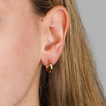 Tashi-Flat Hammered Hoops | 12mm-Earrings-14k Gold Vermeil-Blue Ruby Jewellery-Vancouver Canada