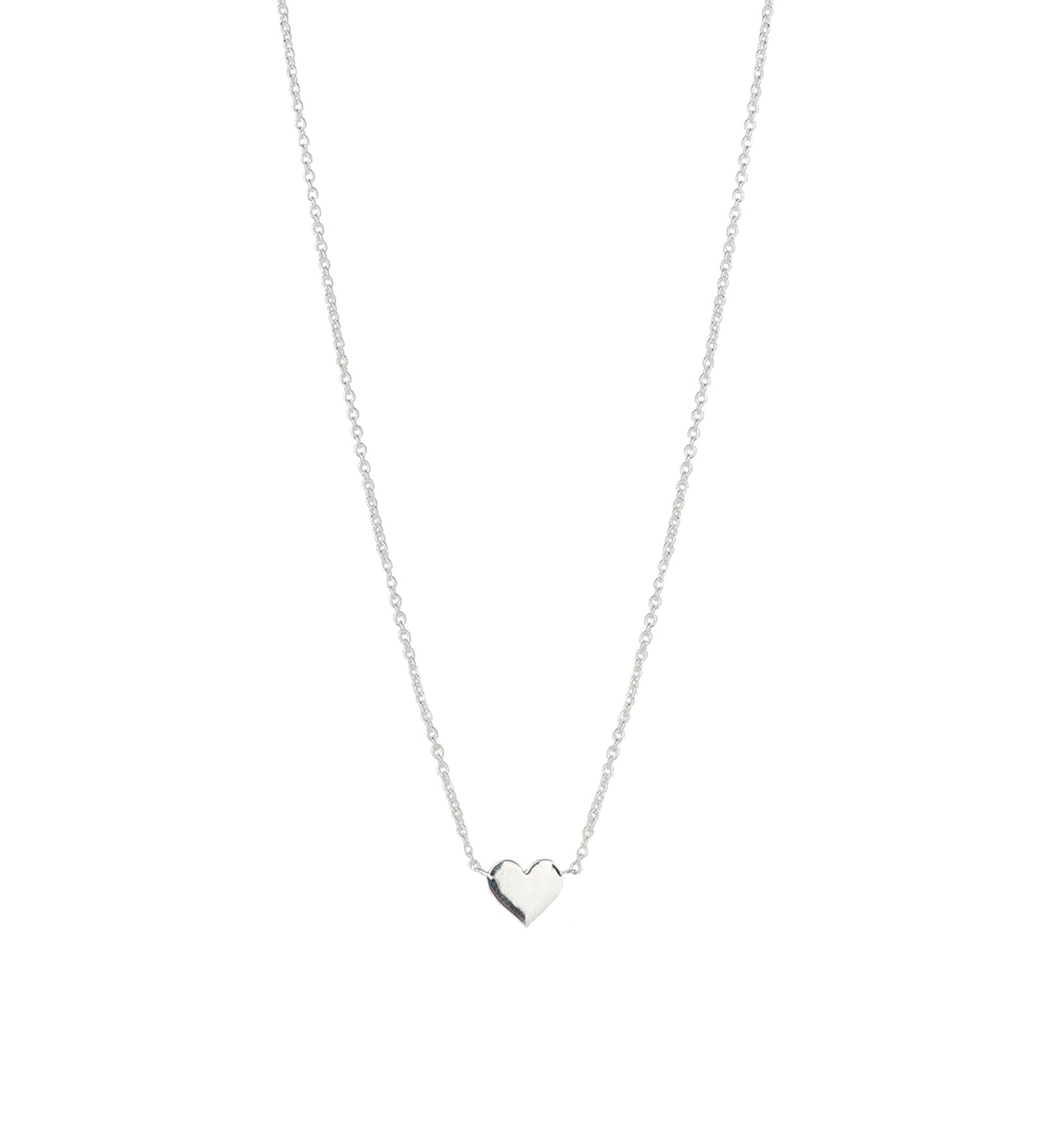 Tashi-Flat Heart Necklace-Necklaces-Sterling Silver-Blue Ruby Jewellery-Vancouver Canada