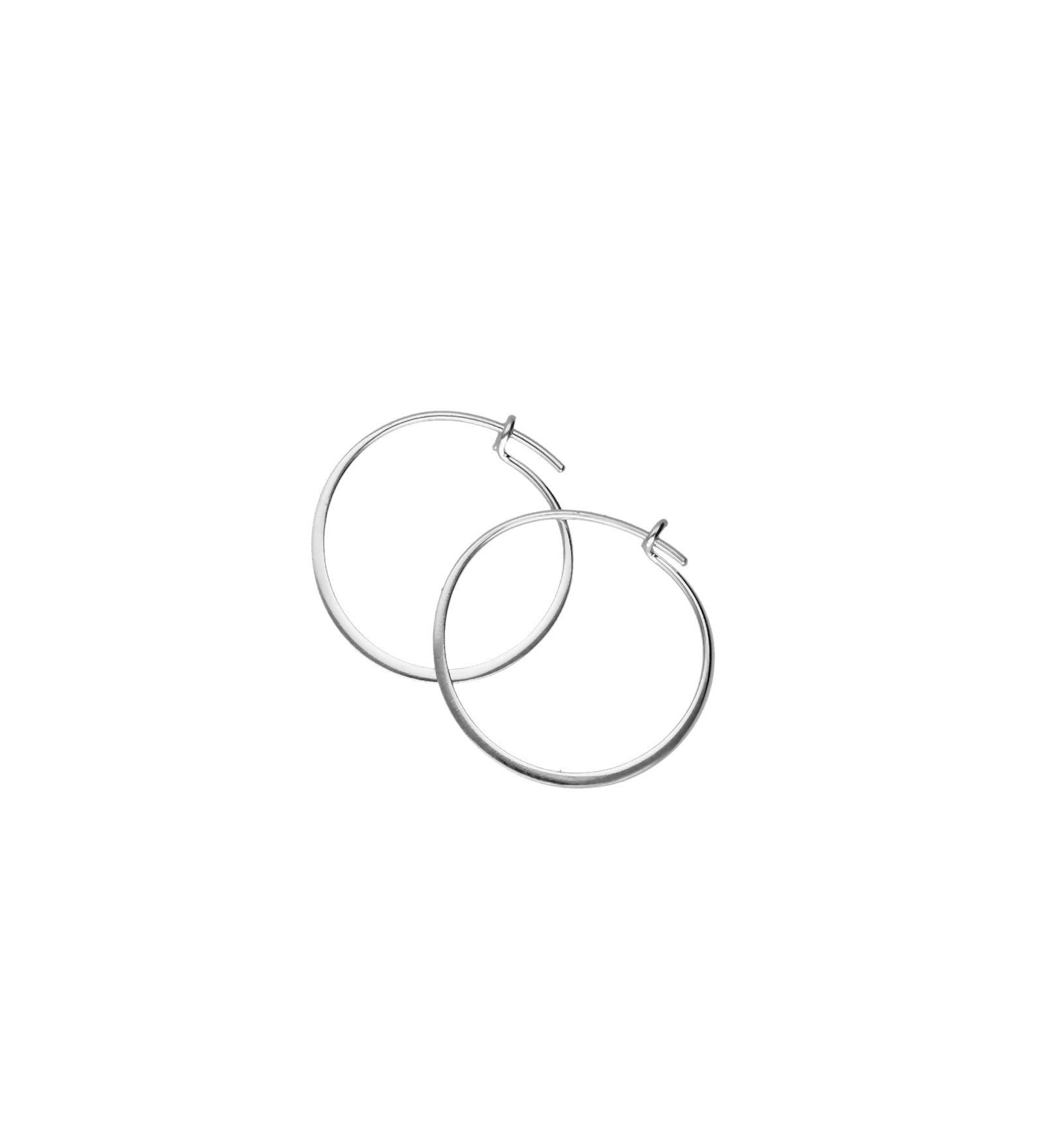 Tashi-Flat Hoops I 20mm-Earrings-Sterling Silver-Blue Ruby Jewellery-Vancouver Canada