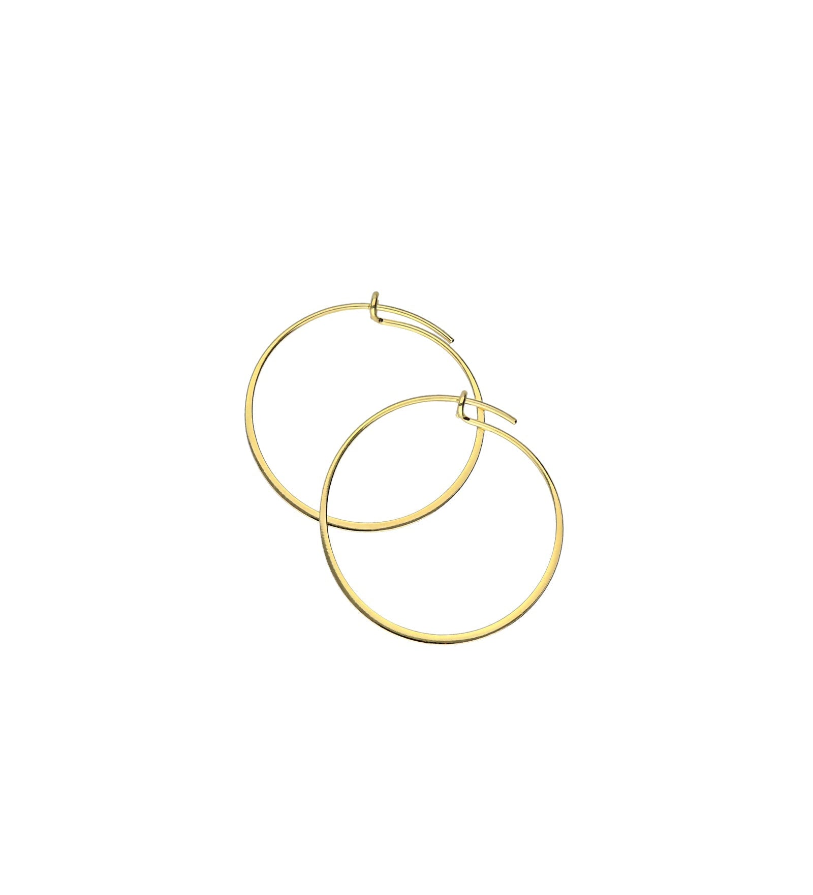 Tashi-Flat Hoops I 25mm-Earrings-14k Gold Vermeil-Blue Ruby Jewellery-Vancouver Canada