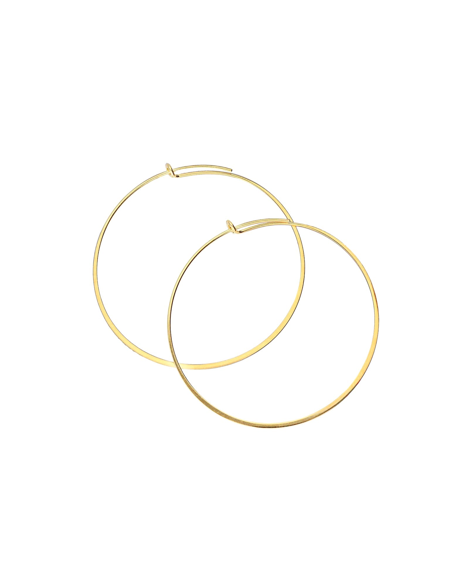 Tashi-Flat Hoops I 45mm-Earrings-14k Gold Vermeil-Blue Ruby Jewellery-Vancouver Canada