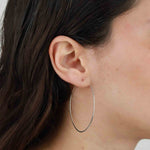 Tashi-Flat Hoops I 45mm-Earrings-Sterling Silver-Blue Ruby Jewellery-Vancouver Canada