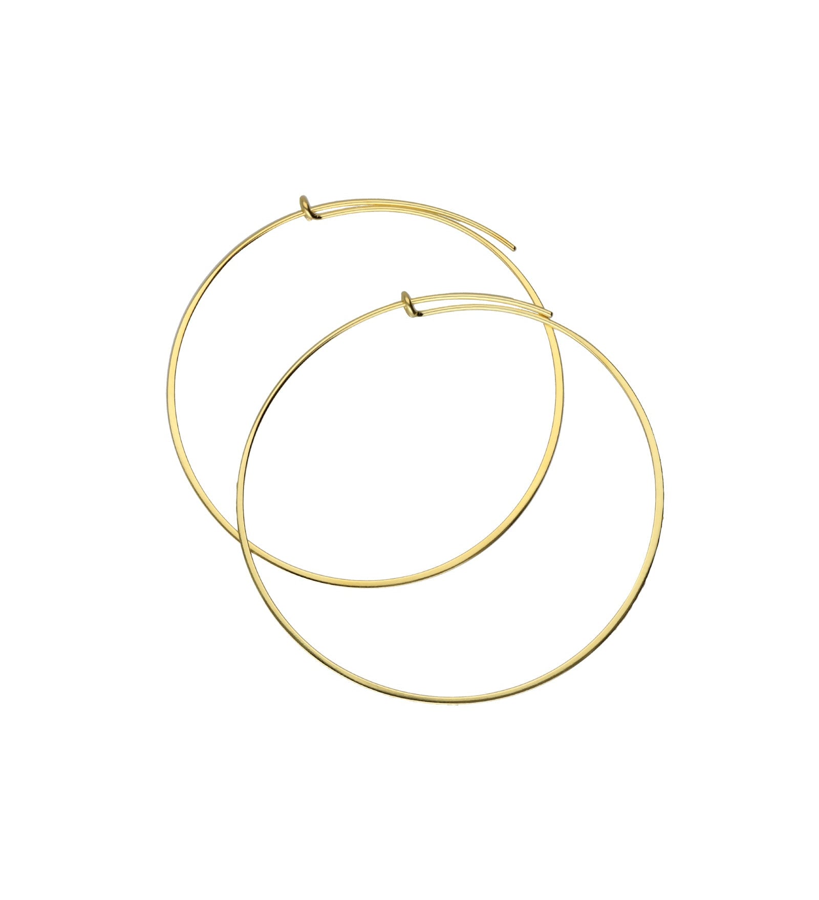 Tashi-Flat Hoops I 55mm-Earrings-14k Gold Vermeil-Blue Ruby Jewellery-Vancouver Canada