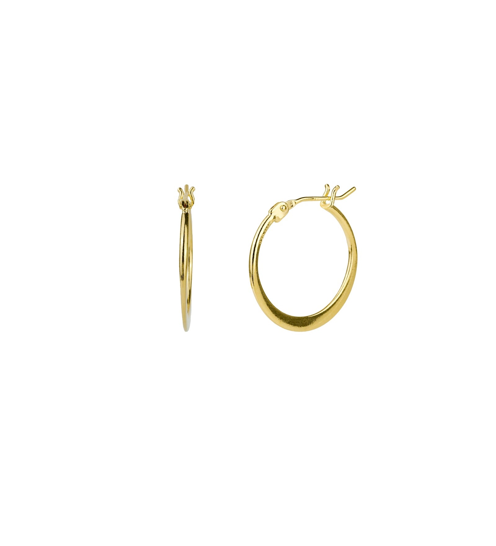 Tashi-Flat Tapered Hoops | 18mm-Earrings-14k Gold Vermeil-Blue Ruby Jewellery-Vancouver Canada