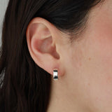 Tashi-Flat Wide Hoops I 10mm-Earrings-Sterling Silver-Blue Ruby Jewellery-Vancouver Canada