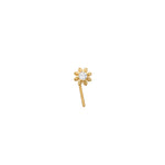 Valley of the Fine-Flower CZ Curved Nose Stud-Body Jewellery-10k Yellow Gold, Cubic Zirconia-Blue Ruby Jewellery-Vancouver Canada