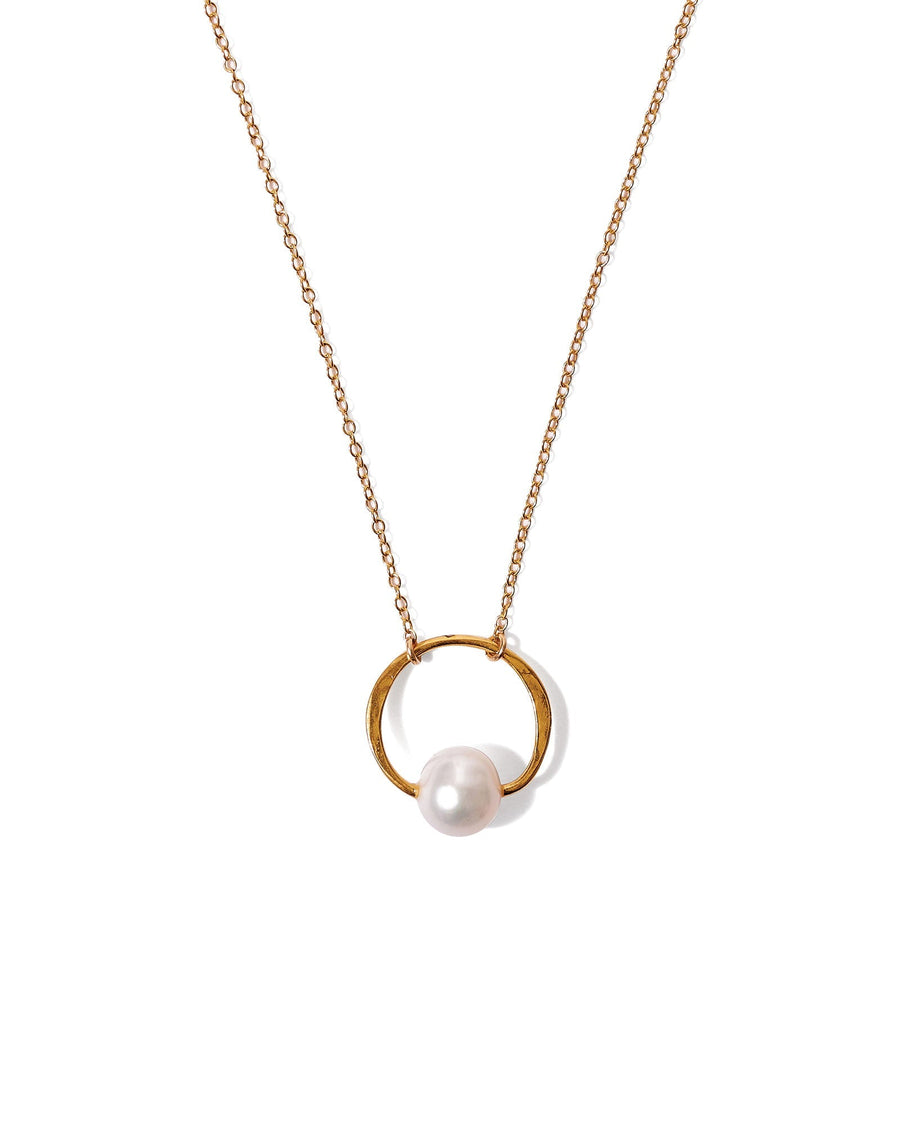 Chan Luu Globe Pendant Necklace 18k Gold Vermeil White Pearl