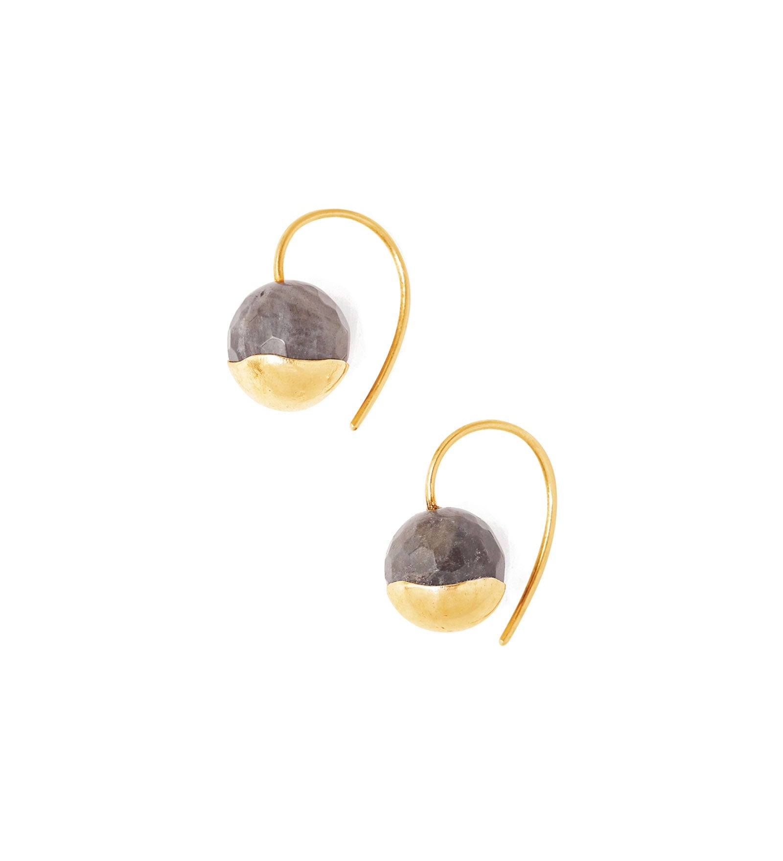 Chan Luu-Gold Dipped Earrings-Earrings-18k Gold Vermeil, Labradorite-Blue Ruby Jewellery-Vancouver Canada