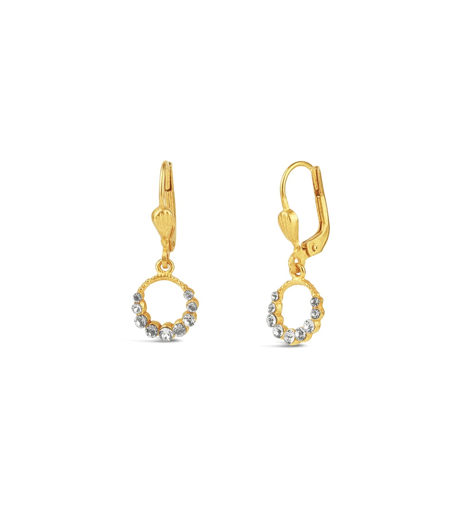 La Vie Parisienne-Gradient Crystal Ring Hooks | 10mm-Earrings-14k Gold Plated, White Crystal-Blue Ruby Jewellery-Vancouver Canada