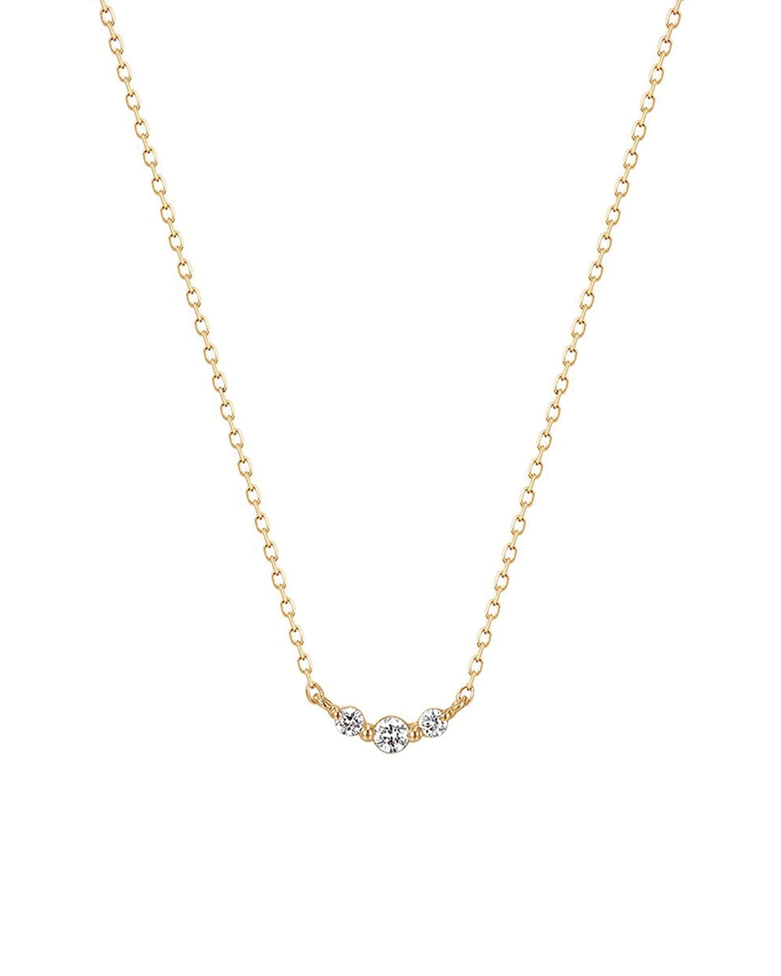 Quiet Icon-Graduated CZ Necklace-Necklaces-14k Gold Vermeil, Cubic Zirconia-Blue Ruby Jewellery-Vancouver Canada