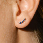 Quiet Icon-Graduated CZ Studs-Earrings-14k Gold Vermeil, Blue Cubic Zirconia-Blue Ruby Jewellery-Vancouver Canada