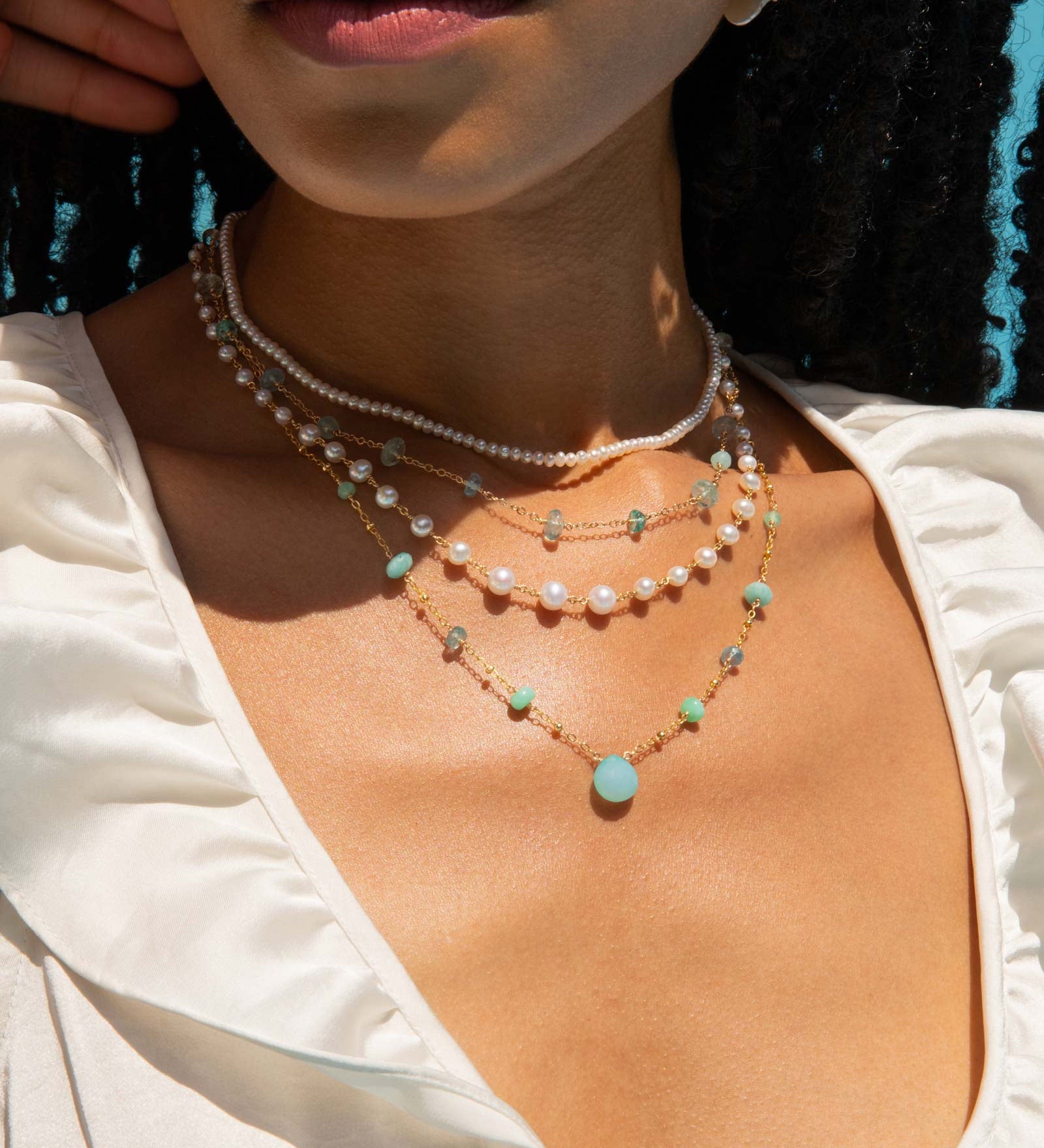 Poppy Rose-Graduated Pearl Strand Necklace-Necklaces-14k Gold Filled, Freshwater Pearls-Blue Ruby Jewellery-Vancouver Canada