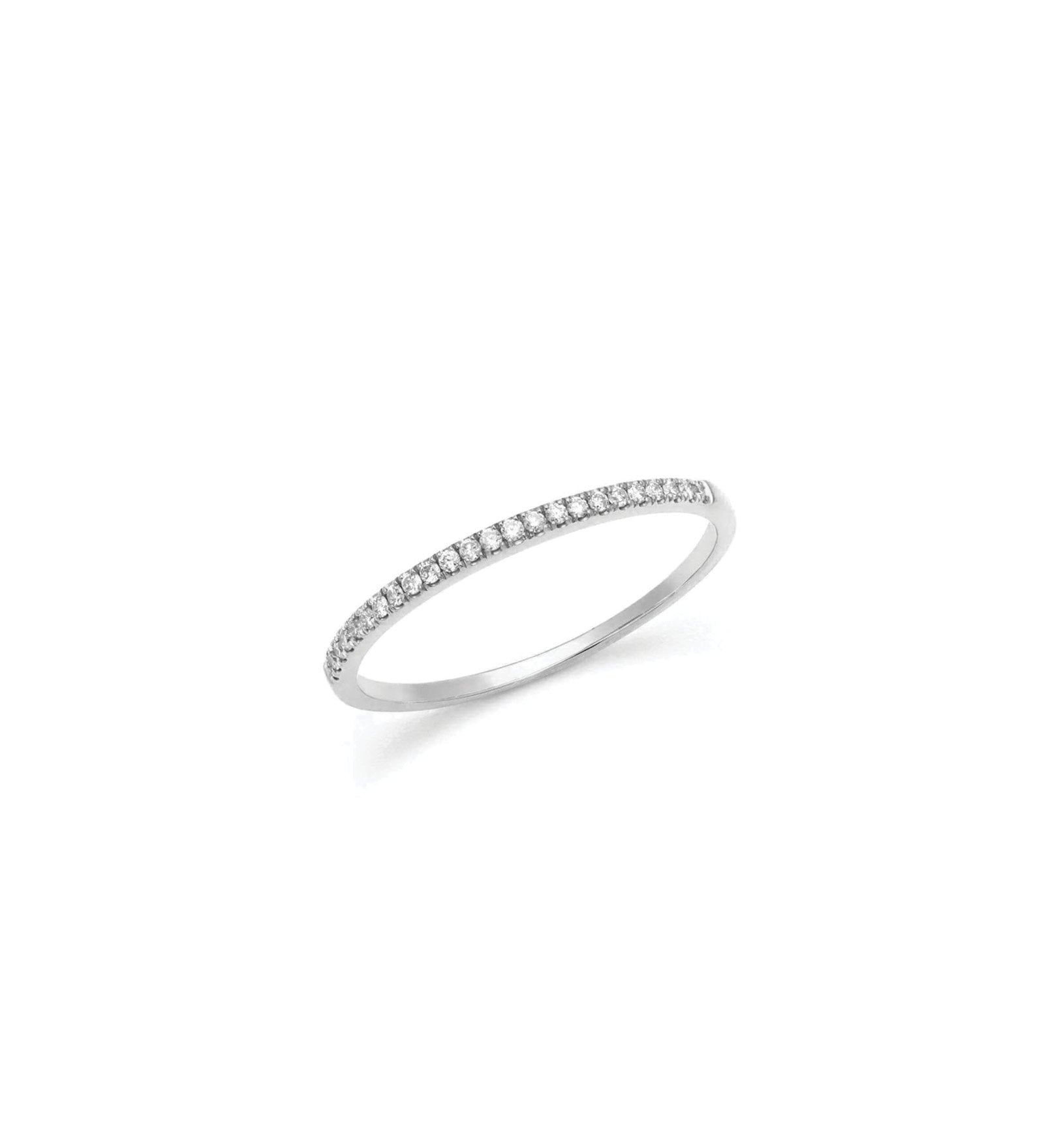 Quiet Icon-Half Eternity CZ Ring-Rings-Rhodium Plated Sterling Silver, Cubic Zirconia-5-Blue Ruby Jewellery-Vancouver Canada