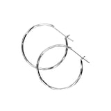 Tashi-Hammered Hoops I 55mm-Earrings-Hammered Sterling Silver-Blue Ruby Jewellery-Vancouver Canada