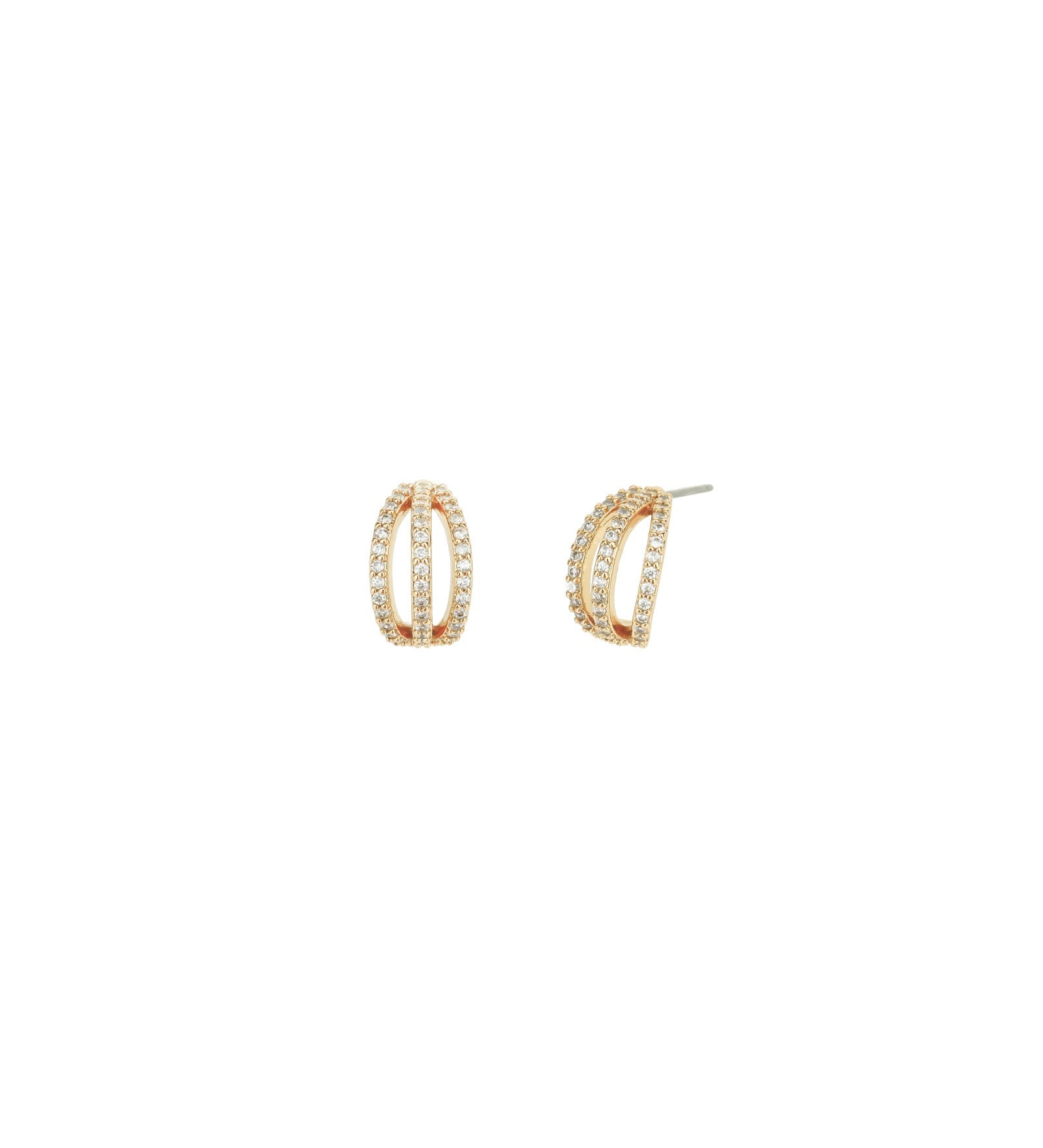 Olive & Piper-Harper Hoops-Earrings-14k Gold Plated, Crystal-Blue Ruby Jewellery-Vancouver Canada