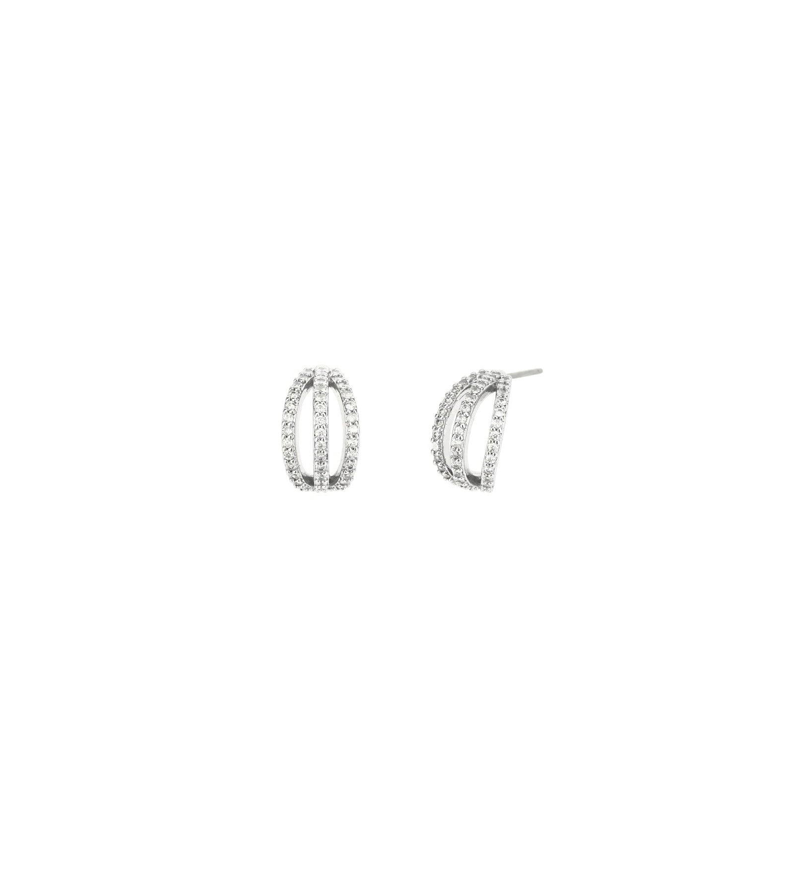 Olive & Piper-Harper Hoops-Earrings-Silver-Tone, Crystal-Blue Ruby Jewellery-Vancouver Canada